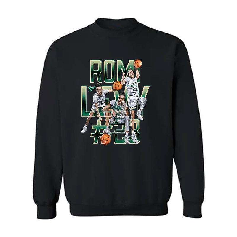 USF - NCAA Women's Basketball : Romi Levy - Player Collage Crewneck Sweatshirt Hoodie with Mock Neck Collared Structured