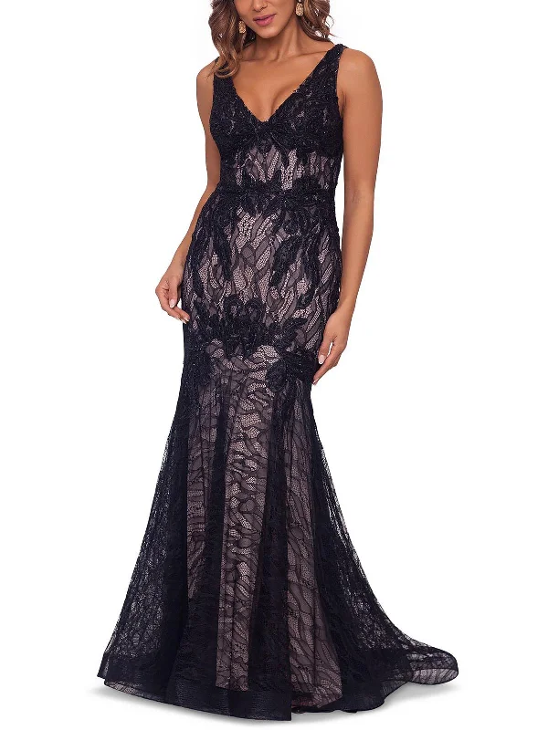 Womens Lace Sleeveless Evening Dress Tunics Stylish elegant