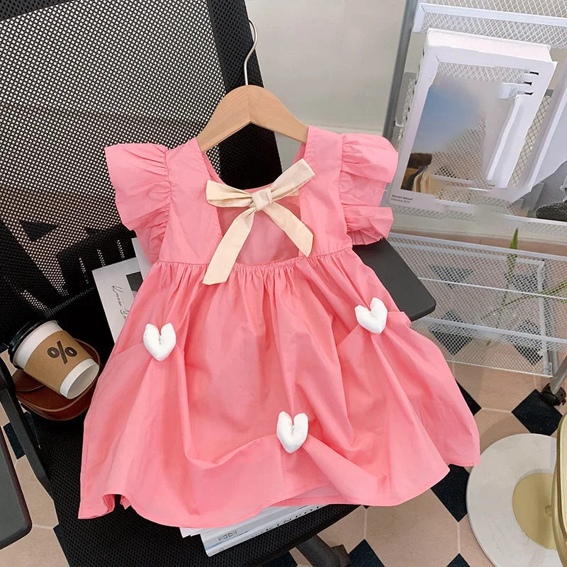 Cute Baby Girl Summer Bow Dress Tunics Luxurious high-end