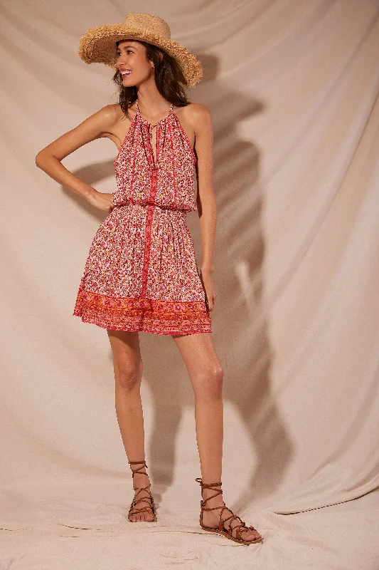 Carine Mini Dress Elegant Lace-Up Mini Dress