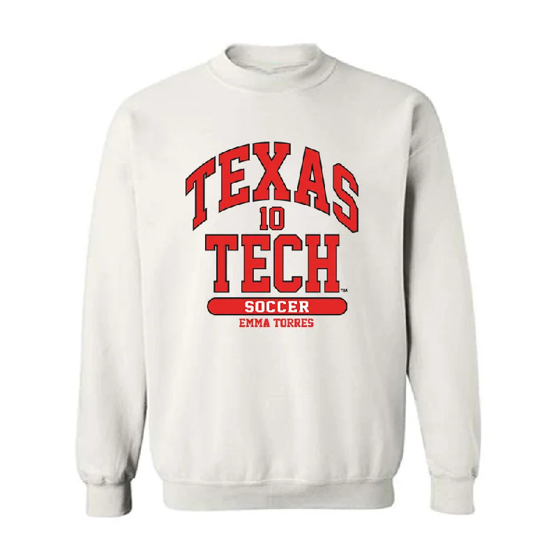 Texas Tech - NCAA Women's Soccer : Emma Torres - Classic Fashion Shersey Crewneck Sweatshirt Hoodie Jacket Zipper Layering Texas Tech - NCAA Women's Soccer : Emma Torres - Classic Fashion Shersey Crewneck Sweatshirt Hoodie Jacket Zipper Layering