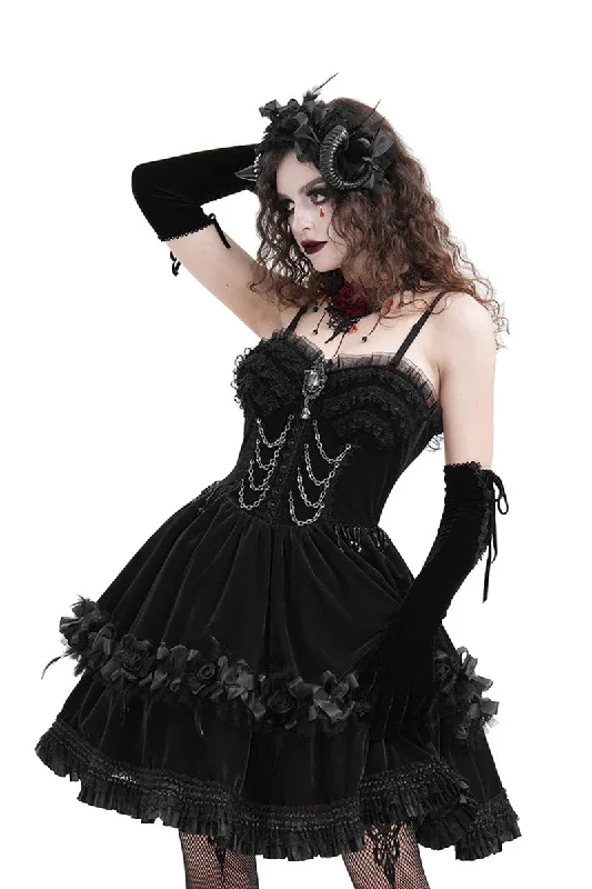 Dark Palace Ruffle Mini Dress Comfortable Wrap Mini Dress
