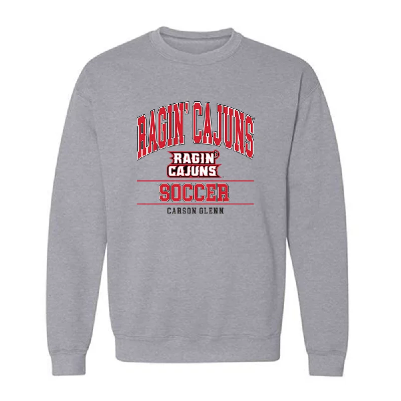 Louisiana - NCAA Women's Soccer : Carson Glenn - Classic Shersey Crewneck Sweatshirt Hoodie with Hem Drawcord Adjustable Customizable Louisiana - NCAA Women's Soccer : Carson Glenn - Classic Shersey Crewneck Sweatshirt Hoodie with Hem Drawcord Adjustable Customizable