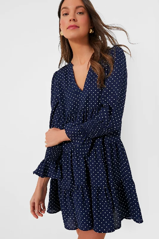 Navy Polka Dot Kenzo Dress Tunics Sophisticated sleek