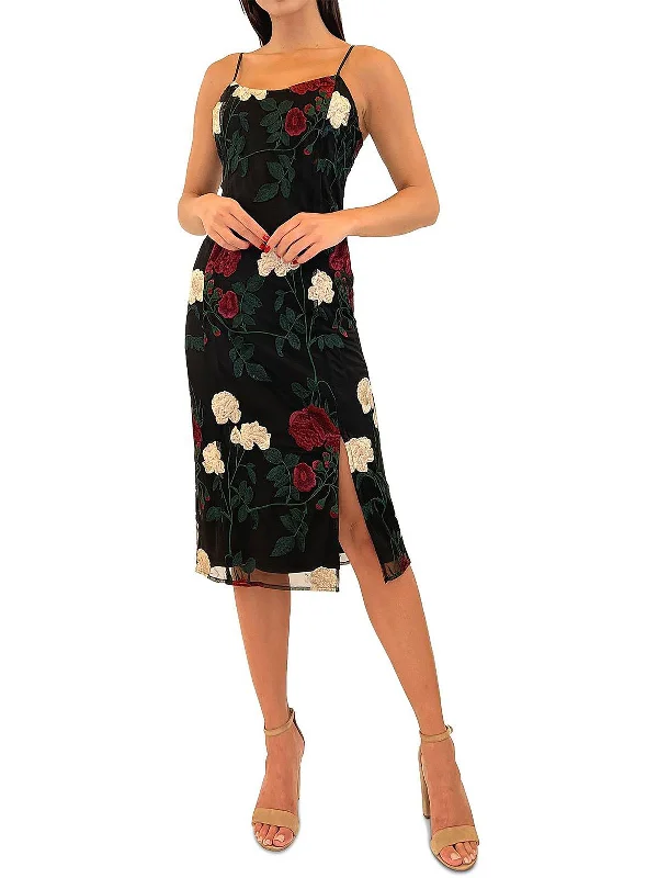 Womens Mesh Midi Cocktail and Party Dress Tunics Sophisticated sleek
