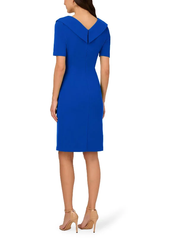 Womens Crepe Pleated Cocktail And Party Dress Tunics Essential wardrobe