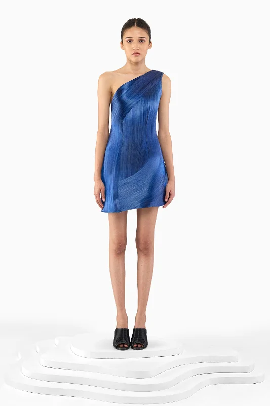 METAL SCULPTED MINI DRESS Comfortable Casual Mini Dress
