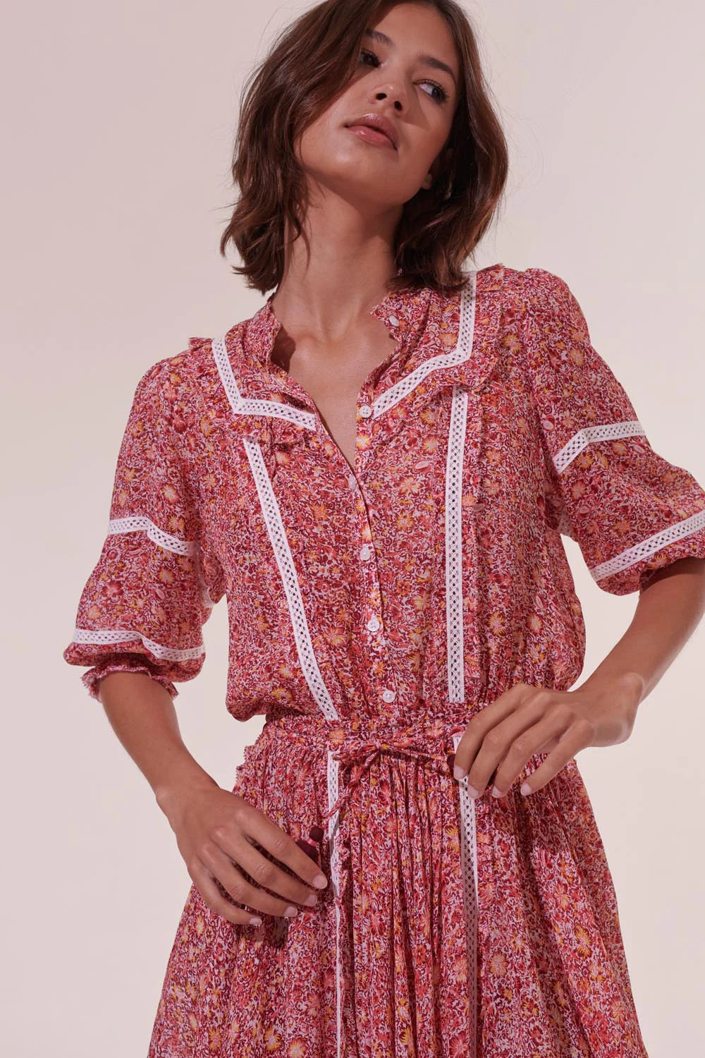Amanda Mayflower Mini Dress Comfortable Wrap Mini Dress