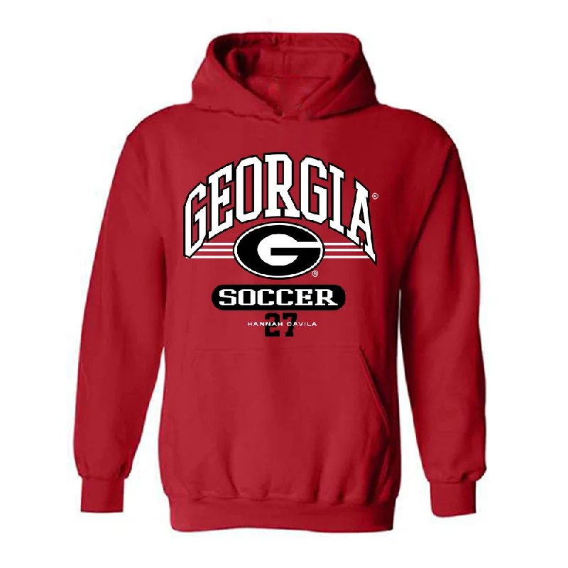 Georgia - NCAA Women's Soccer : Hannah Davila - Classic Fashion Shersey Hooded Sweatshirt Hoodie with Longline Fit Extended Stylish