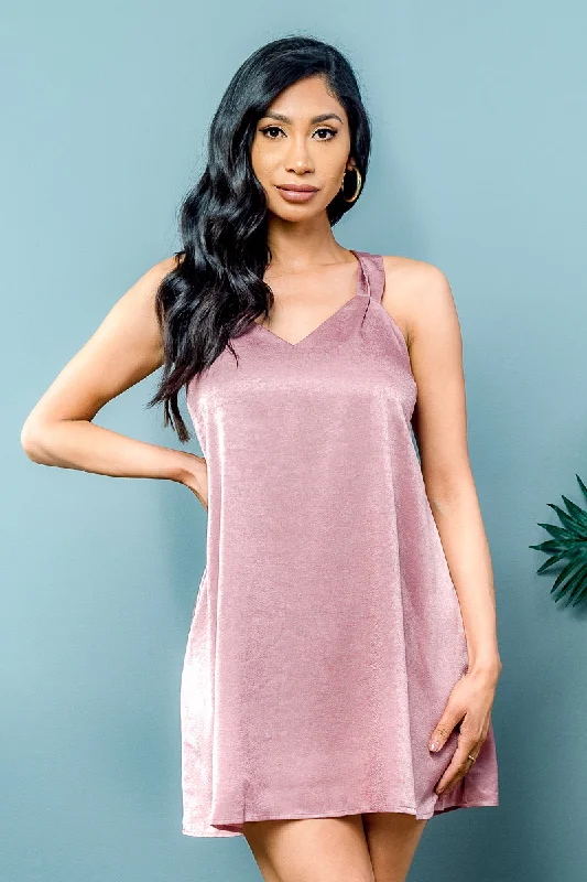 Sleeveless Tie Back Solid Mini Dress In Mauve (LD41975) Stylish Short Sleeve Mini Dress Sleeveless Tie Back Solid Mini Dress In Mauve (LD41975) Stylish Short Sleeve Mini Dress