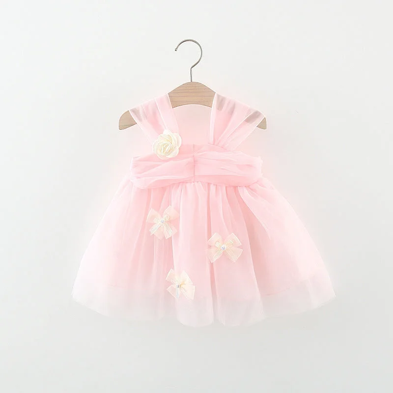 Cute Baby Girl Dress Suspender Double Layer Mesh Toddler Dress Tunics Gym athletic