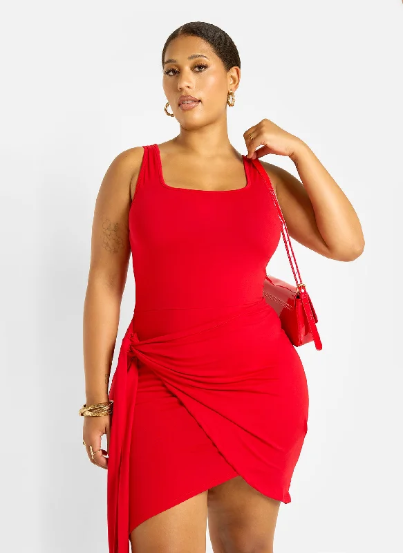 Kendra Draped Bodycon Mini Dress Elegant Off-Shoulder Dress Mini