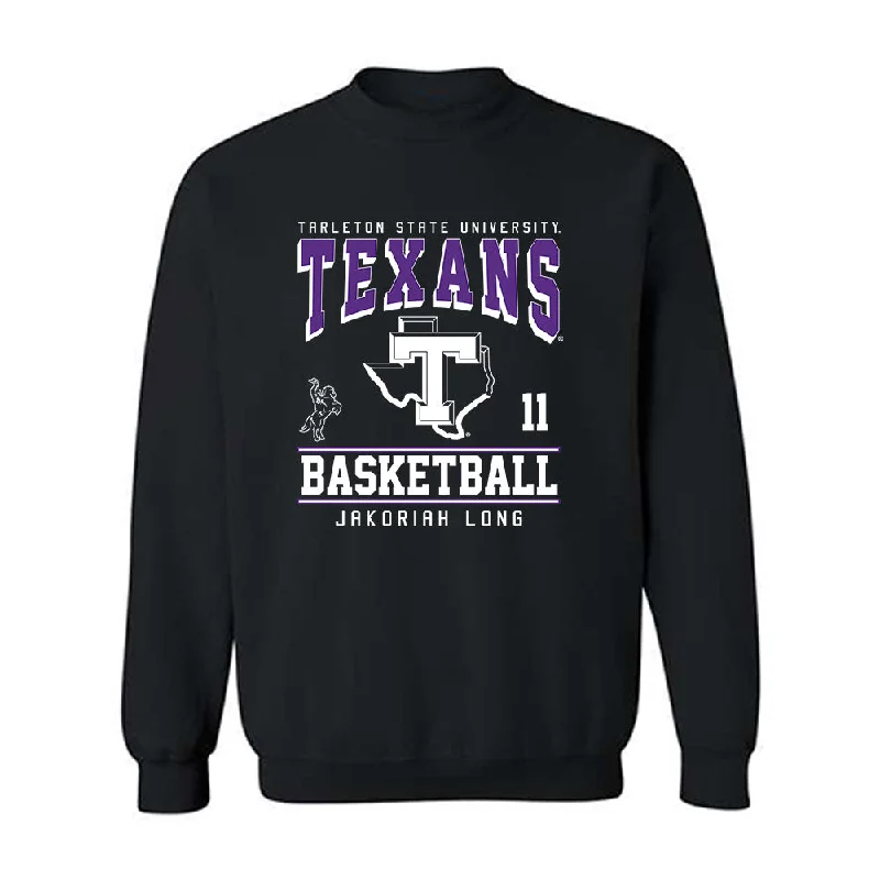 Tarleton State - NCAA Women's Basketball : Jakoriah Long - Classic Fashion Shersey Crewneck Sweatshirt Hoodie with Ribbed Cuffs Snug Fit Comfort Tarleton State - NCAA Women's Basketball : Jakoriah Long - Classic Fashion Shersey Crewneck Sweatshirt Hoodie with Ribbed Cuffs Snug Fit Comfort