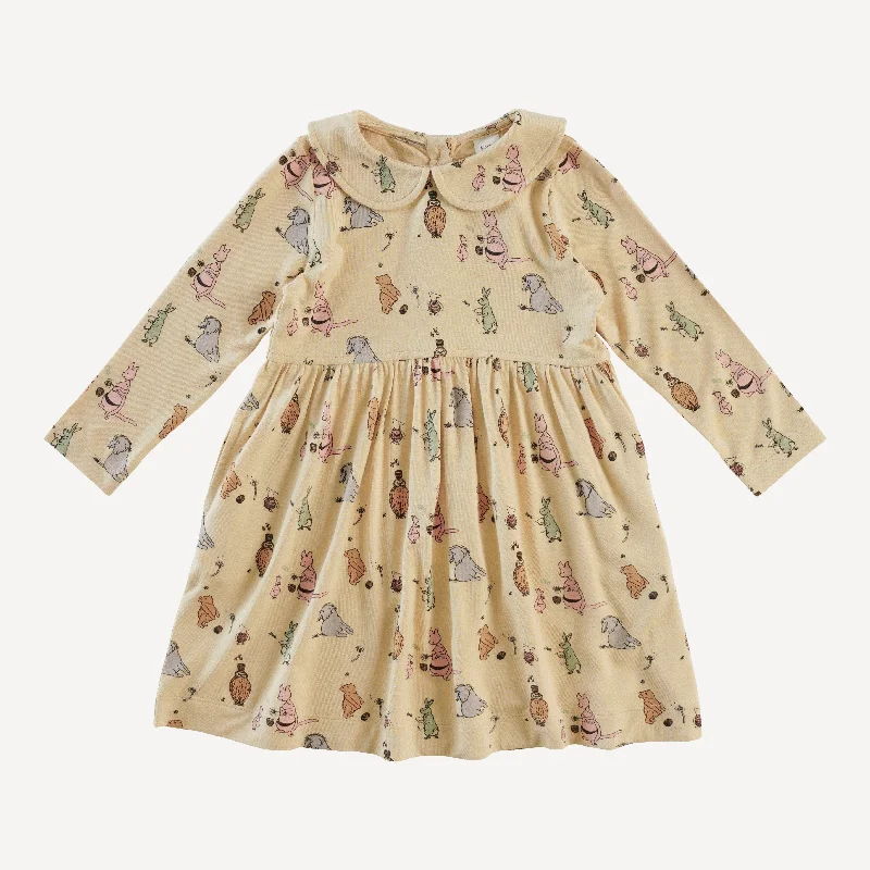 long sleeve peter pan dress | pooh & friends | bamboo Boatneck Modish Everyday