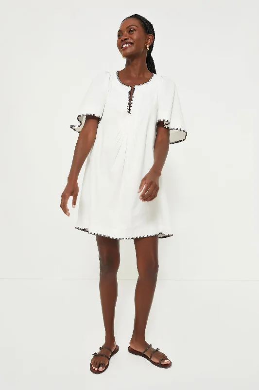White Stitch Finley Flutter Sleeve Dress Tunics Print Colorful