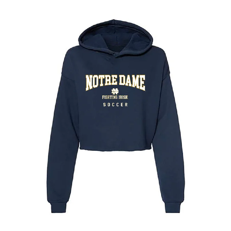 Notre Dame - NCAA Women's Soccer : Carolyn Calzada - Women's Crop Fleece Hoodie Hoodie with Reflective Safety Nightwear Notre Dame - NCAA Women's Soccer : Carolyn Calzada - Women's Crop Fleece Hoodie Hoodie with Reflective Safety Nightwear