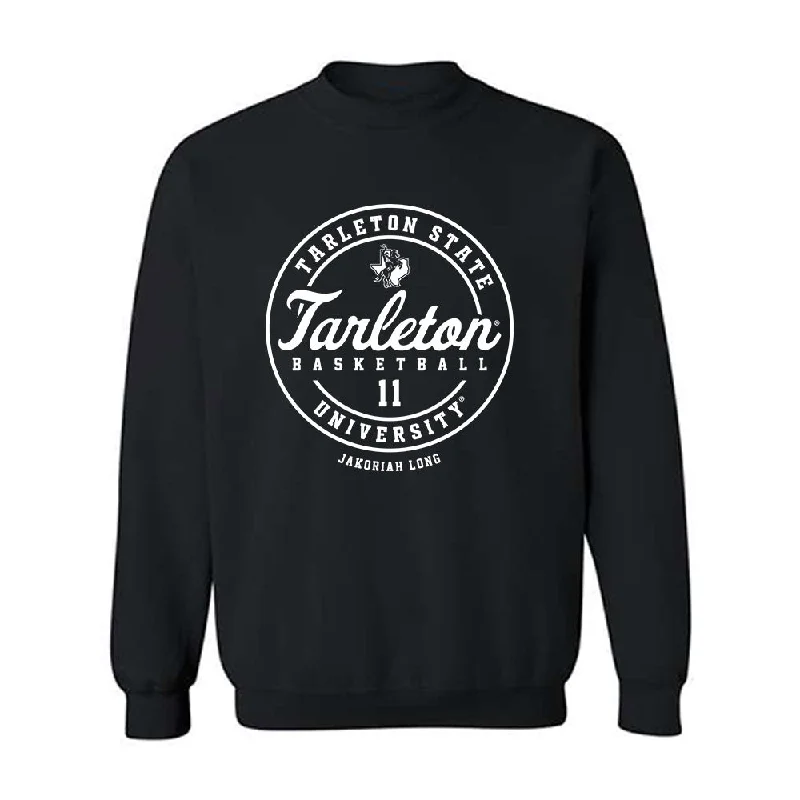 Tarleton State - NCAA Women's Basketball : Jakoriah Long - Classic Fashion Shersey Crewneck Sweatshirt Hoodie with Hem Embroidery Detailed Premium Tarleton State - NCAA Women's Basketball : Jakoriah Long - Classic Fashion Shersey Crewneck Sweatshirt Hoodie with Hem Embroidery Detailed Premium