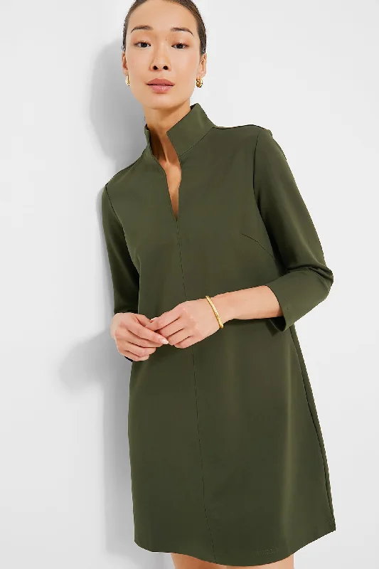 Olive Green Ponte Clifton Dress Tunics Prom sequined