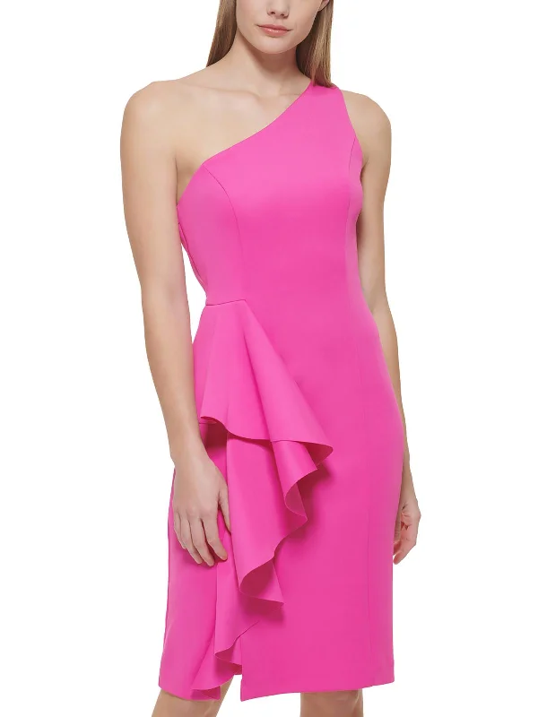 Womens Ruffled Knee Cocktail and Party Dress Tunics Spring floral