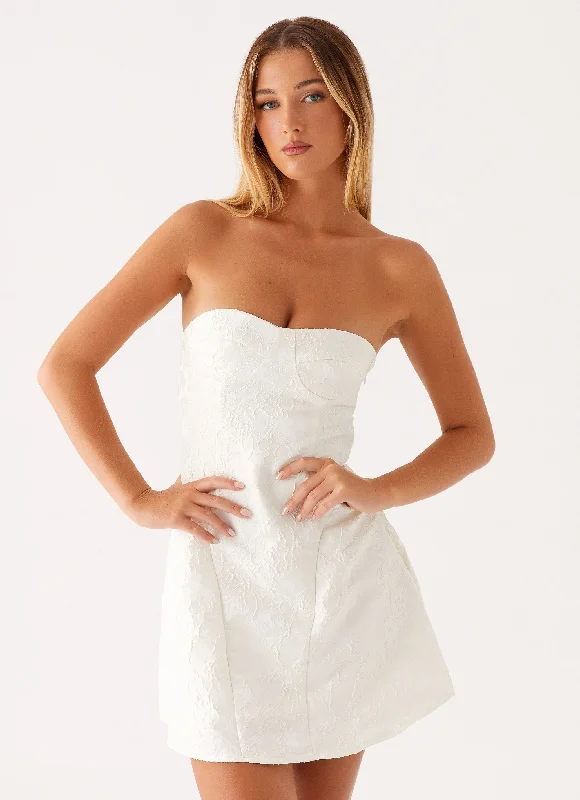 So Stylish Mini Dress - White Elegant Tulle Mini Dress