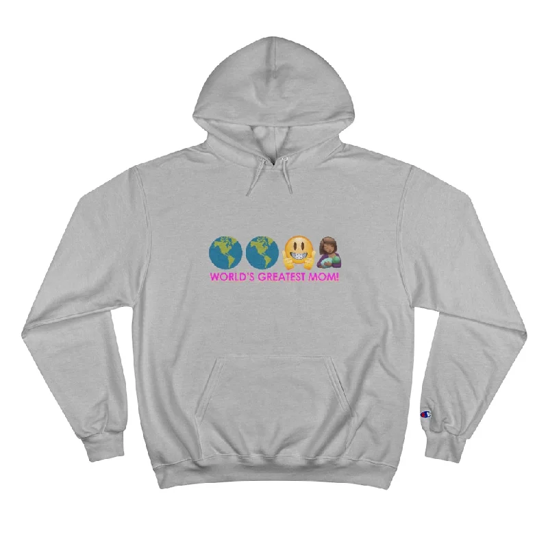 World's Greatest Mom - Champion Hoodie Hoodie with Strings Custom Fit Adjustable