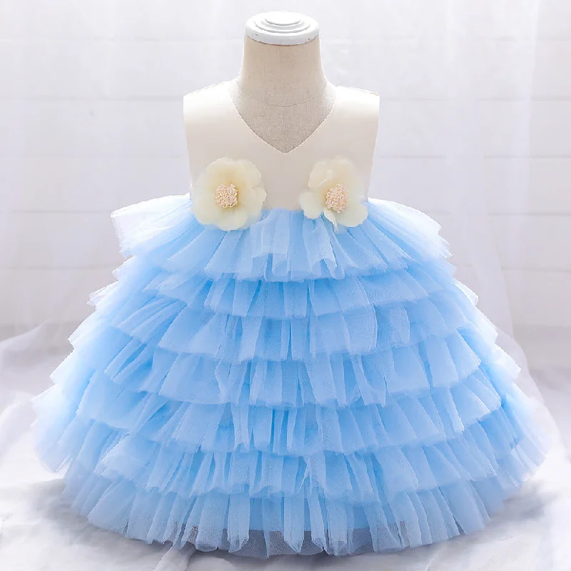 Baby Girl Birthday Party Dresses Toddler Fluffy Formal Princess Dress High-Low Hemline Casual Baby Girl Birthday Party Dresses Toddler Fluffy Formal Princess Dress High-Low Hemline Casual