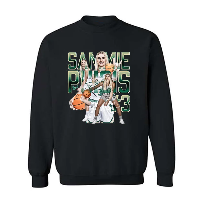 USF - NCAA Women's Basketball : Sammie Puisis - Player Collage Crewneck Sweatshirt Hoodie with Turtle Neck Cozy Winter