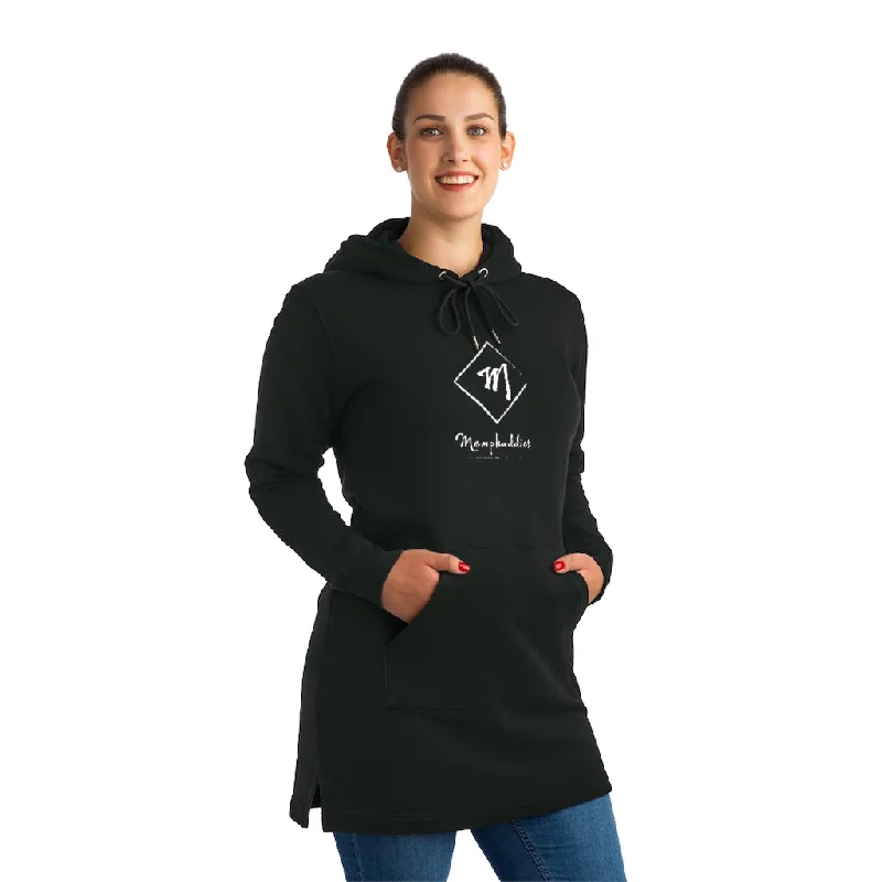 MemPhaddict Hoodie Dress Hoodie with Tied Waist Feminine Flattering