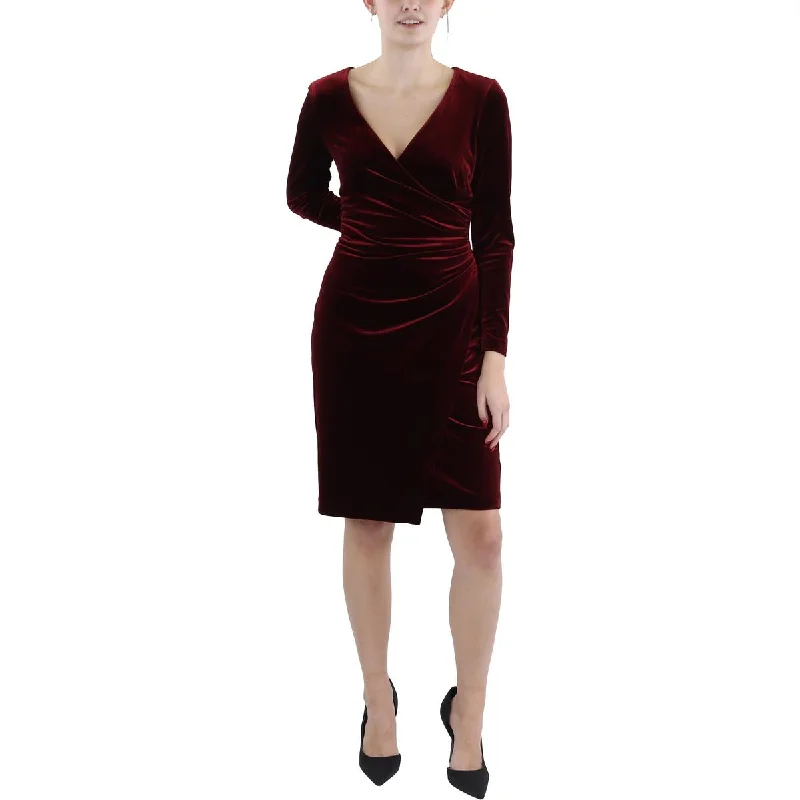 Womens Velvet Knee-Length Cocktail And Party Dress Tunics stripes playful
