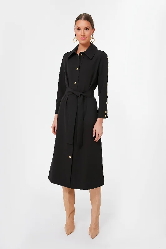 Black Belted Sarah Dress Halter Neckline Beach