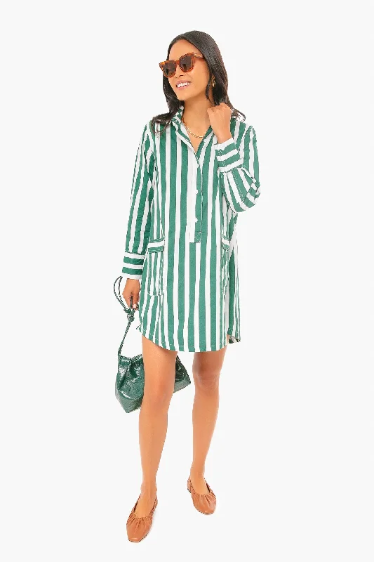 Forest Green Striped Bradley Dress Bodycon Club Sequined