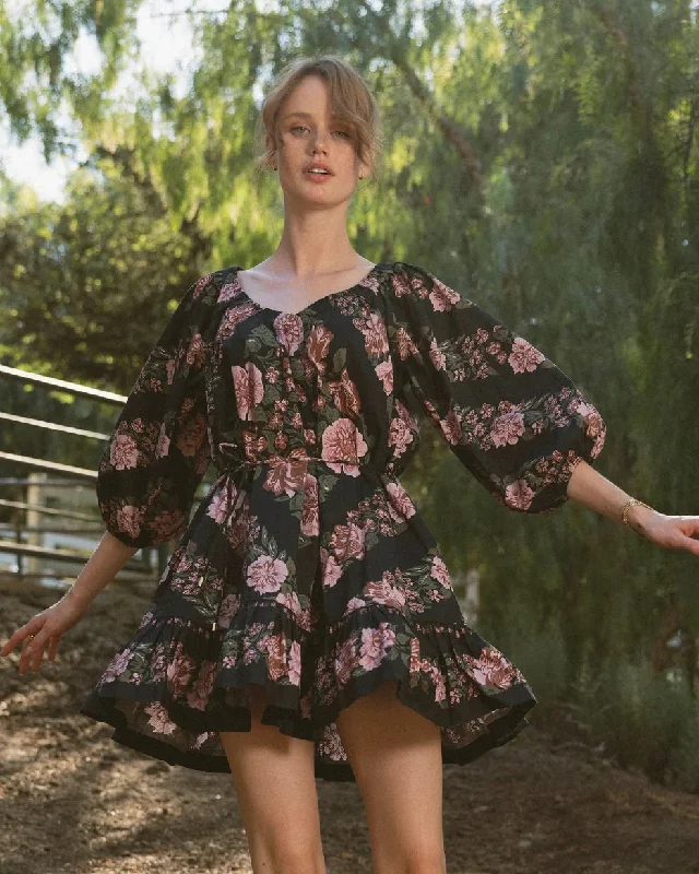Cleobella Juliet Floral Haley Mini Dress Fashionable Mini Dress with Slits