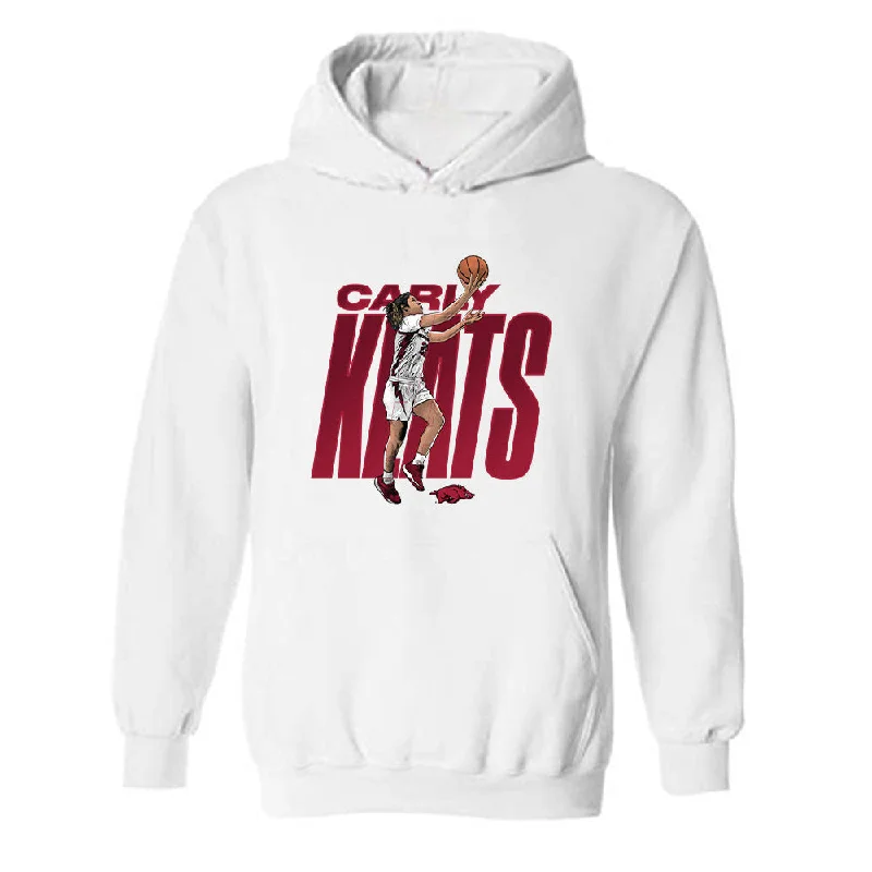Arkansas - NCAA Women's Basketball : Carly Keats - Player Collage Hooded Sweatshirt Hoodie with Crew Neck Simple Timeless