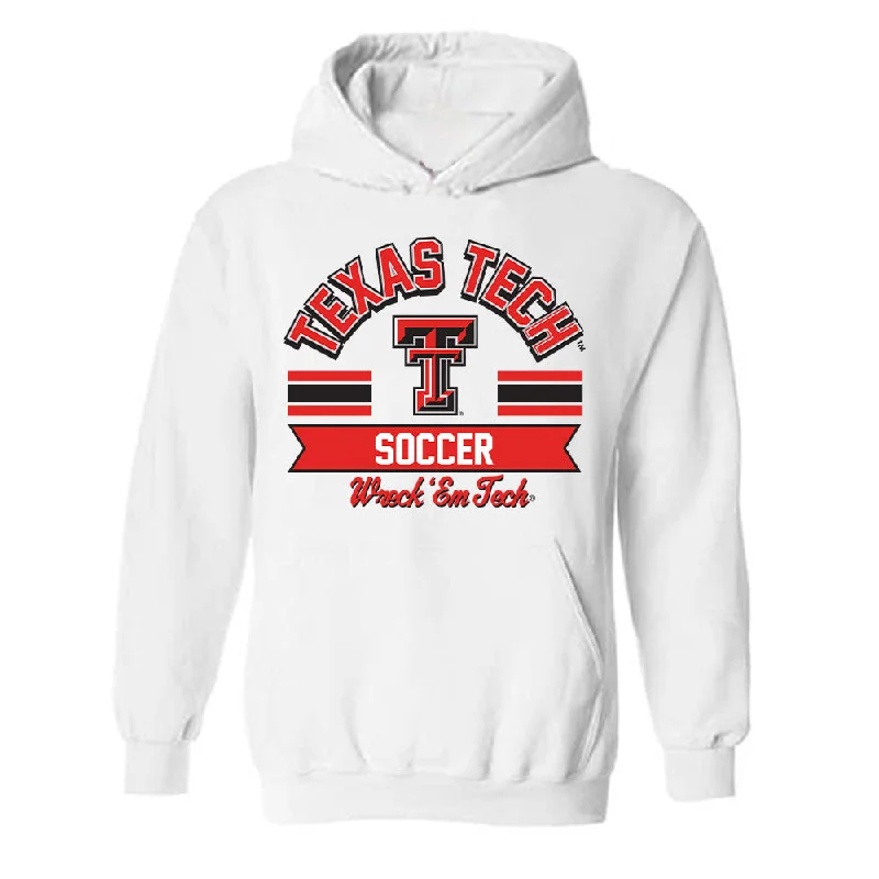Texas Tech - NCAA Women's Soccer : Emma Torres - Classic Shersey Hooded Sweatshirt Hoodie with Hem Fringe Bohemian Relaxed Texas Tech - NCAA Women's Soccer : Emma Torres - Classic Shersey Hooded Sweatshirt Hoodie with Hem Fringe Bohemian Relaxed