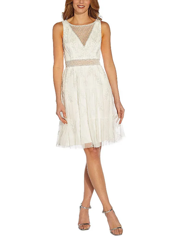 Womens Beaded Illusion Cocktail and Party Dress Tunics New arrival