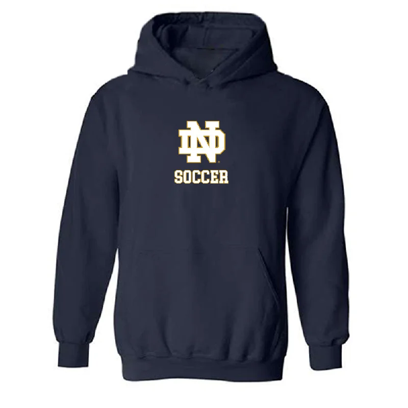 Notre Dame - NCAA Women's Soccer : Carolyn Calzada - Classic Shersey Hooded Sweatshirt Hoodie with Mock Neck Collared Structured Notre Dame - NCAA Women's Soccer : Carolyn Calzada - Classic Shersey Hooded Sweatshirt Hoodie with Mock Neck Collared Structured