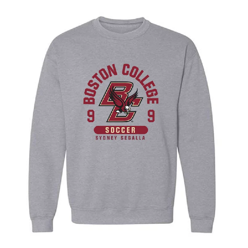 Boston College - NCAA Women's Soccer : Sydney Segalla - Classic Fashion Shersey Crewneck Sweatshirt Hoodie with Frayed Bohemian Relaxed Boston College - NCAA Women's Soccer : Sydney Segalla - Classic Fashion Shersey Crewneck Sweatshirt Hoodie with Frayed Bohemian Relaxed
