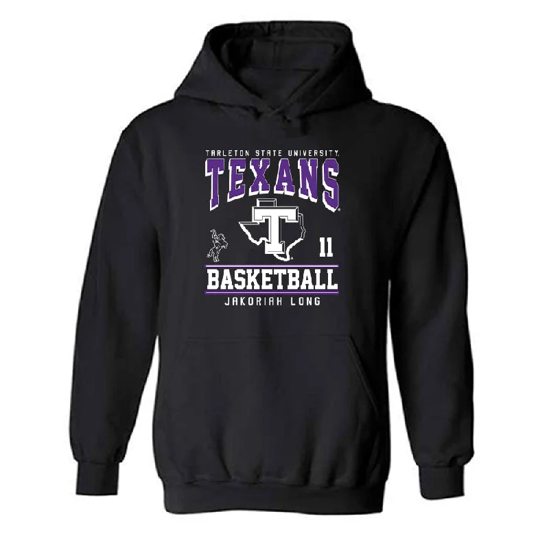 Tarleton State - NCAA Women's Basketball : Jakoriah Long - Classic Fashion Shersey Hooded Sweatshirt Hoodie with Thumb Holes Functional Cozy Tarleton State - NCAA Women's Basketball : Jakoriah Long - Classic Fashion Shersey Hooded Sweatshirt Hoodie with Thumb Holes Functional Cozy