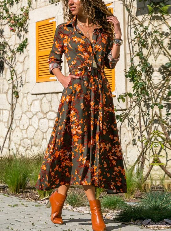 Long Sleeve Vintage Holiday Party Dress Tunics Solid Classic