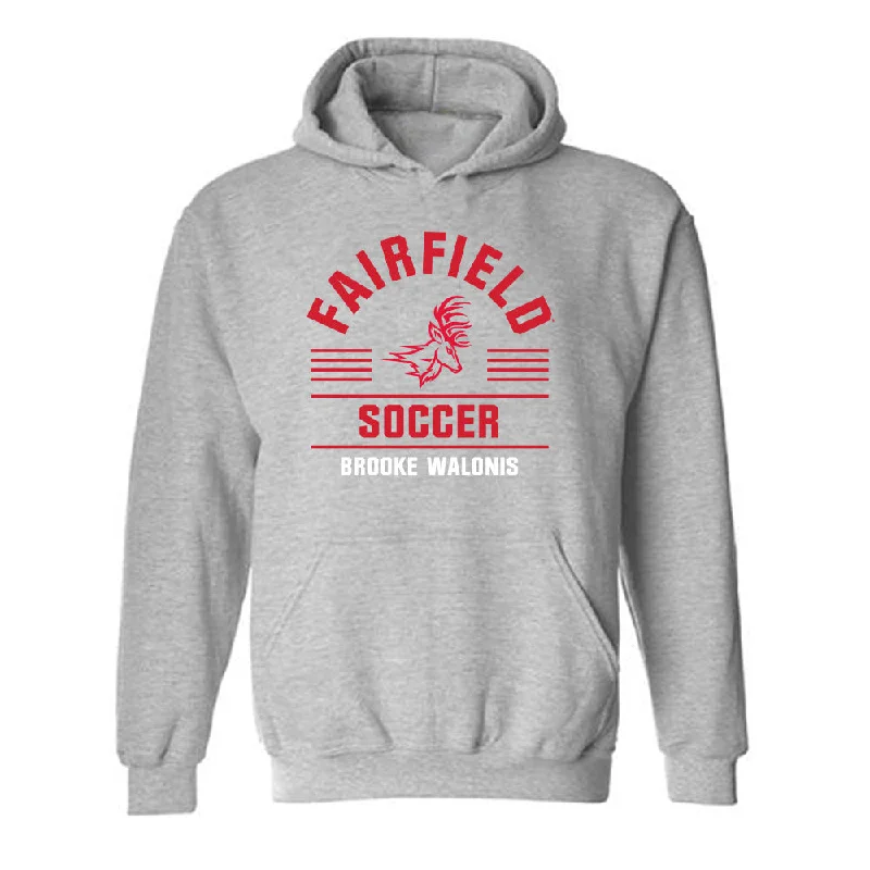 Fairfield - NCAA Women's Soccer : Brooke Walonis - Classic Fashion Shersey Hooded Sweatshirt Hoodie with Front Slit Layering Stylish Fairfield - NCAA Women's Soccer : Brooke Walonis - Classic Fashion Shersey Hooded Sweatshirt Hoodie with Front Slit Layering Stylish
