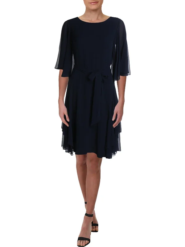 Womens Ruffled Georgette Party Dress Tunics Leisure comfortable