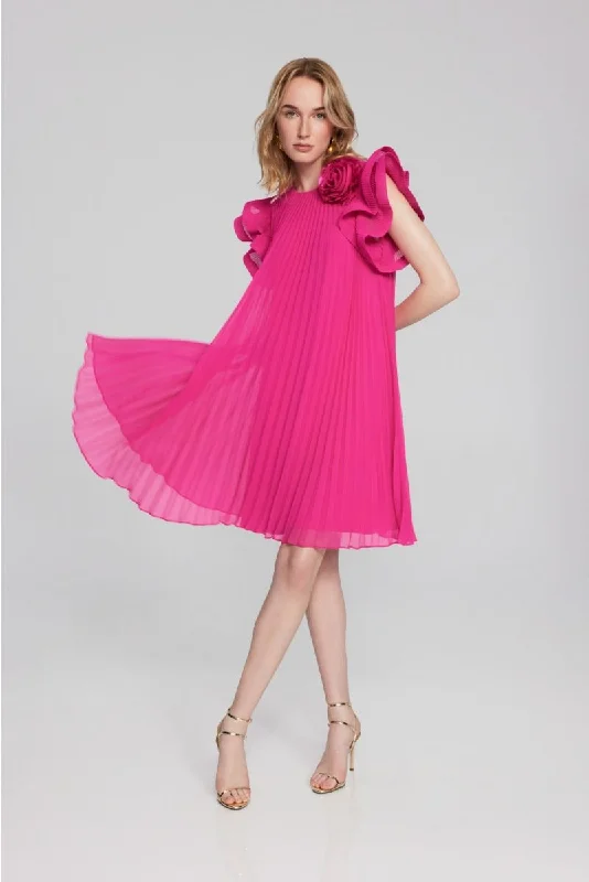 Joseph Ribkoff Pleated Chiffon Ruffled Sleeve Trapeze Party Dress 241758 Tunics Recommended stylist
