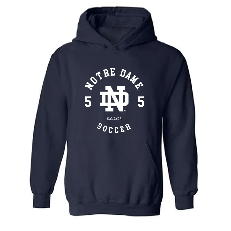 Notre Dame - NCAA Women's Soccer : Carolyn Calzada - Classic Fashion Shersey Hooded Sweatshirt Hoodie with Button Placket Classic Preppy Notre Dame - NCAA Women's Soccer : Carolyn Calzada - Classic Fashion Shersey Hooded Sweatshirt Hoodie with Button Placket Classic Preppy