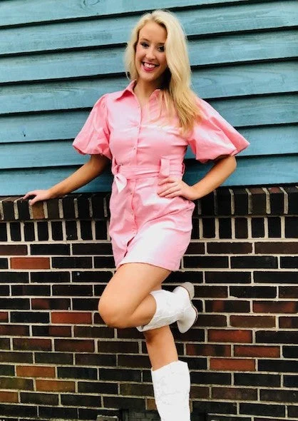Bubble Sleeve Button Up Dress Tunics Hiking breathable
