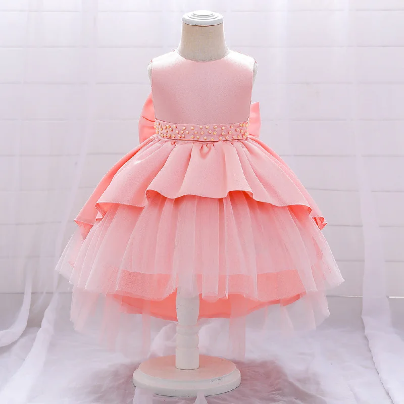 Baby Girl Princess Dress Elegant Bow Knot Trailing Girl Dress Birthday Party Dress Tunics Cozy comfortable Baby Girl Princess Dress Elegant Bow Knot Trailing Girl Dress Birthday Party Dress Tunics Cozy comfortable