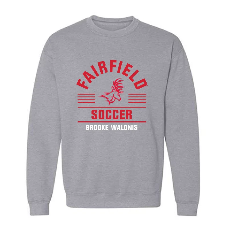 Fairfield - NCAA Women's Soccer : Brooke Walonis - Classic Fashion Shersey Crewneck Sweatshirt Hoodie with Slit Hem Functional Movement