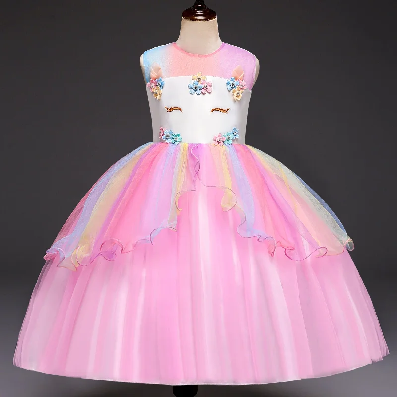 Toddler Girl Birthday Party Dress Flower Round Neck Sleeveless Puffy Princess Pageant Dress Tunics Sale discount Toddler Girl Birthday Party Dress Flower Round Neck Sleeveless Puffy Princess Pageant Dress Tunics Sale discount