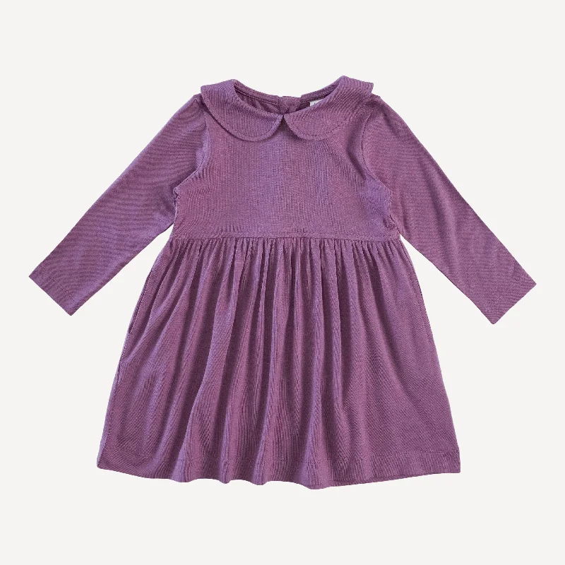 long sleeve peter pan dress | argyle purple | bamboo Tunics Short Trendy