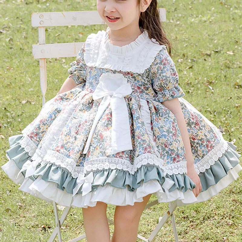 Baby Girl and Toddler Summer Lolita Lace Floral Girl Princess Puffy Party Dress Sequined Elegant Party Baby Girl and Toddler Summer Lolita Lace Floral Girl Princess Puffy Party Dress Sequined Elegant Party