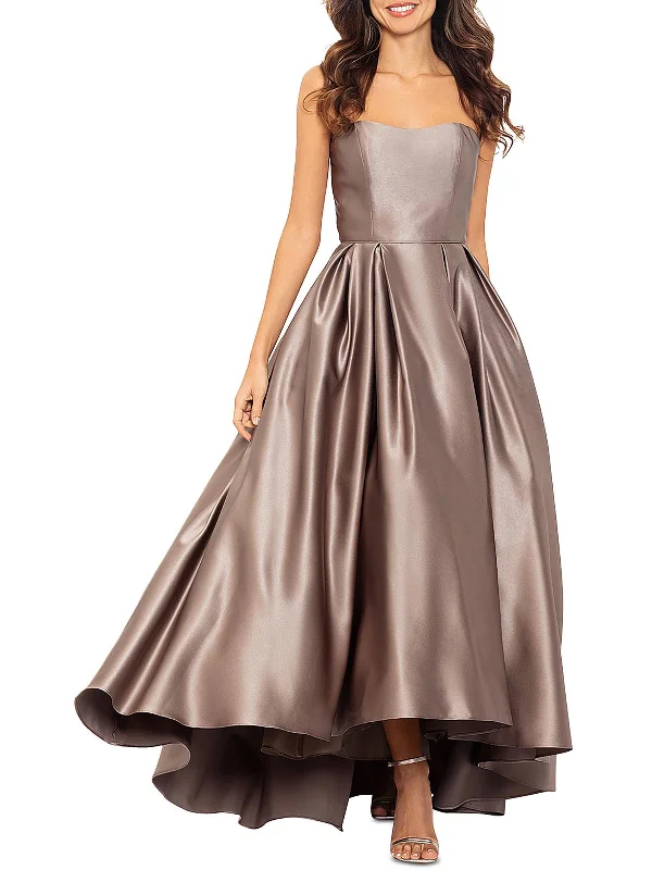 Womens Hi-Low Strapless Evening Dress Tunics New arrival
